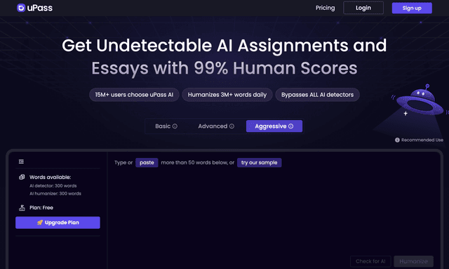 U Pass: Get Undetectable AI Assignments and Essays with 99% Human Scores