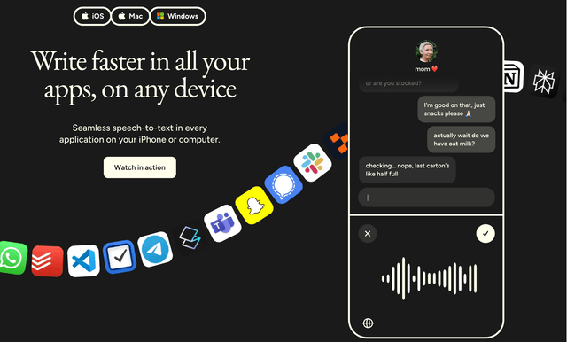 Wispr Flow: Write faster in all your apps, on any device