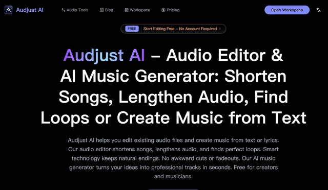 Audjust AI :All-in-one AI audio editing and music creation platform