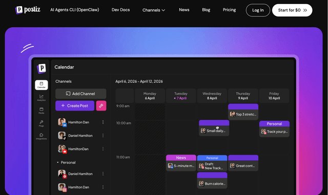 Postiz :Run your social media on autopilot with AI agents