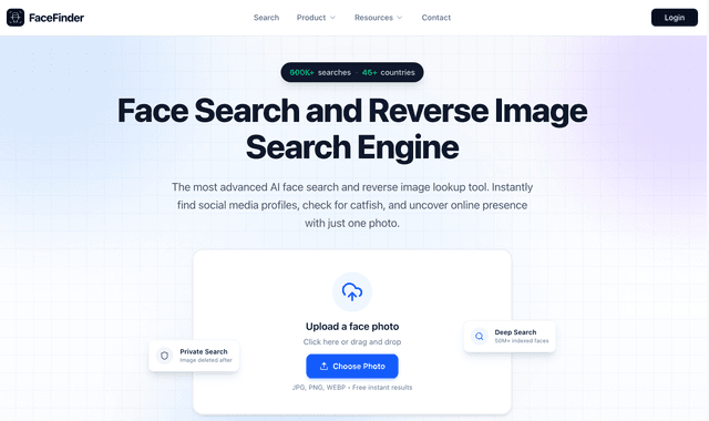 Facefinder: Face Search and Reverse Image Search Engine