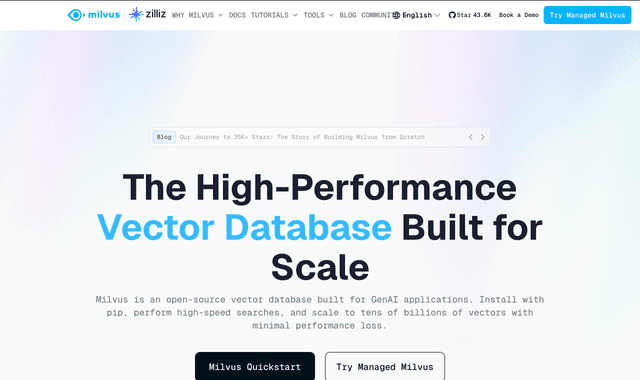 Milvus :The High-Performance Vector Database Built for Scale