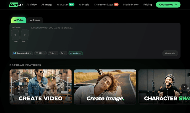Cuty AI :Generate stunning images and videos with AI.