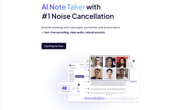 krisp: AI Meeting Assistant with #1 Noise Cancellation