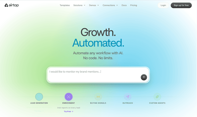 Airtop :Automate your work with just words. Build powerful web agents by chatting with AI.