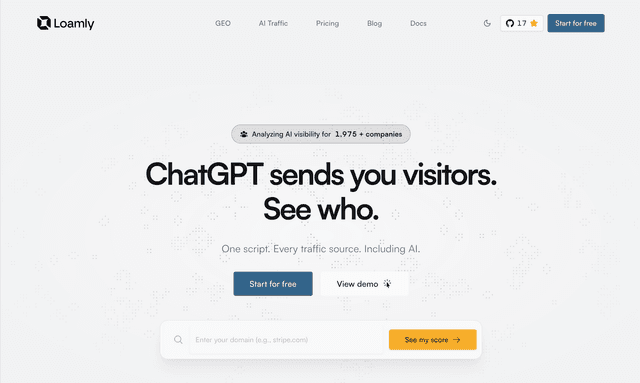 Loamly: ChatGPT sends you visitors. See who.
