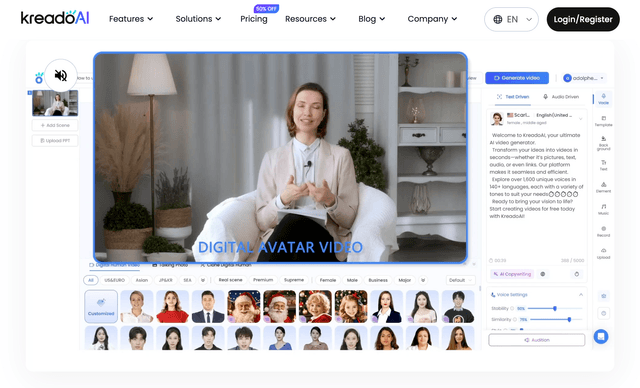 kreado AI : Free AI Video Generator Create Stunning Videos in 1 Minute