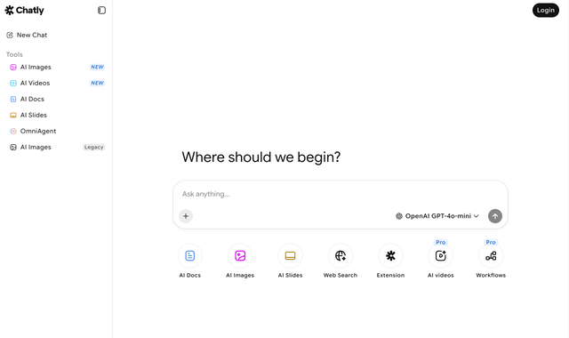 Chatly :Your modern AI workspace to chat, research, create, and ship