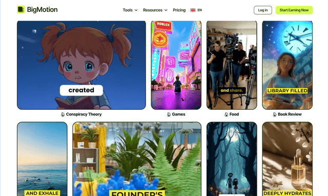 Bigmotion Generate Passive Income  with AI-generated Shorts on Autopilot