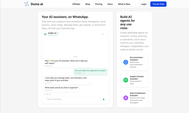 Dume AI: YourPersonalAIExecutiveAssistantFor EverydayLife And Work