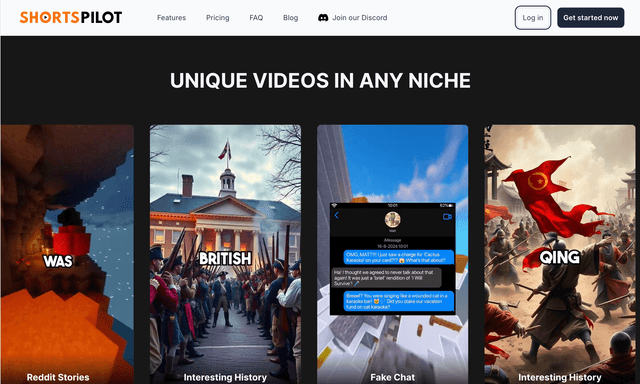 Shortspilot unique videos in any niche