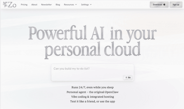 Zo Computer: Powerful AI in your personal cloud