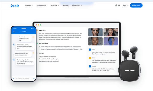 Laxis is an AI-powered meeting assistant