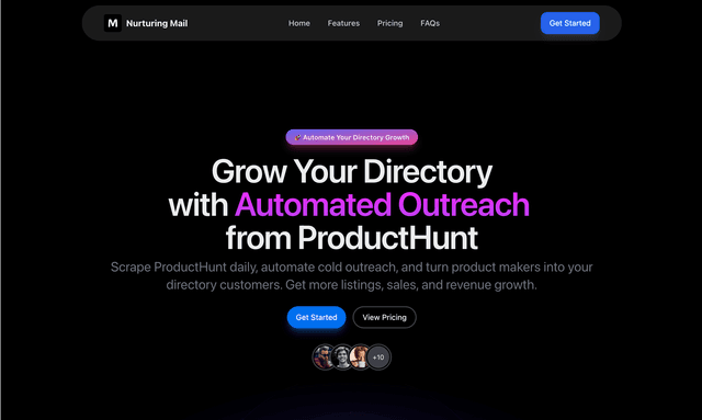 Nurturingmail: Grow Your Directory with Automated Outreach  from ProductHunt