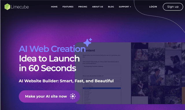 Limecube AI Website Builder: Smart, Fast, and Beautiful
