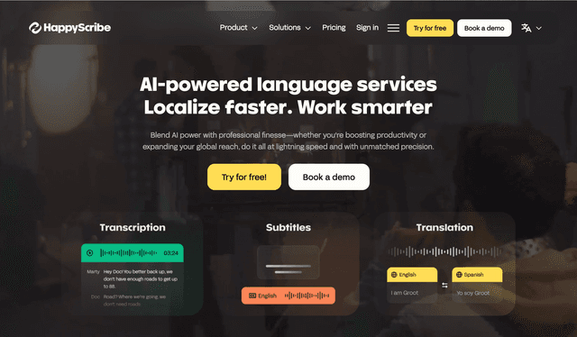 Happy Scribe: Transform speech into content with AI