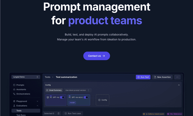 Langtail : Prompt management for product teams