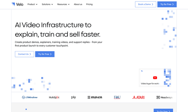 Velo AI :AI video infrastructure that helps you train, explain and sell faster.