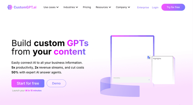 Custom GPT.ai: Build custom GPTs from your content