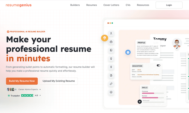 Resume Genius: Make your professional resume in minutes