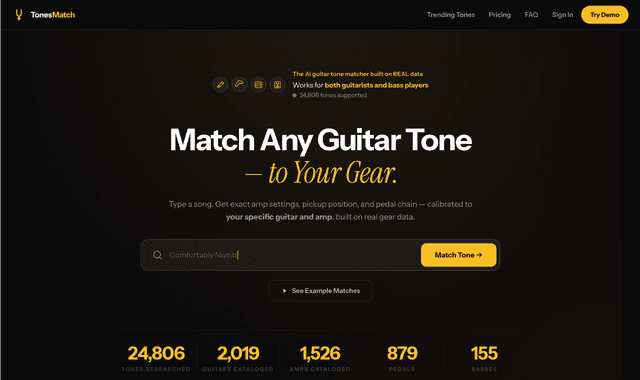  Tones Match :Match any song's guitar tone to your gear.