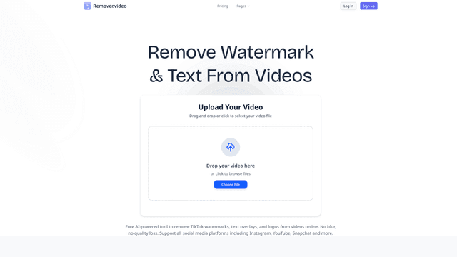Remover.video: Remove watermark & text from videos