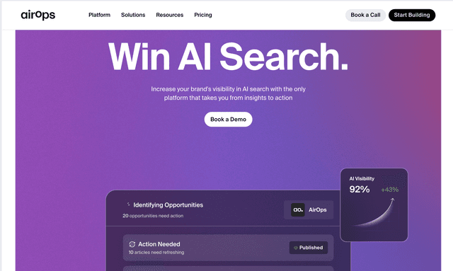 Air Ops Increase your brand's visibility in AI search