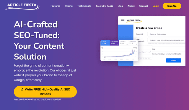 Articlefiesta: AI-Crafted SEO-Tuned: Your Content Solution