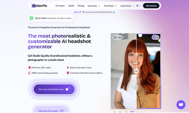 BetterPic: The most photorealistic & customizable AI headshot generator