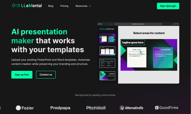 LLeMental: AI presentation maker that works with your templates