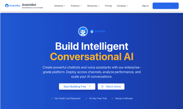 Snatchbot.me: Build Intelligent Conversational AI