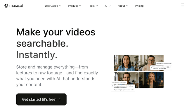 Muse Ai :Make your videos searchable. Instantly.