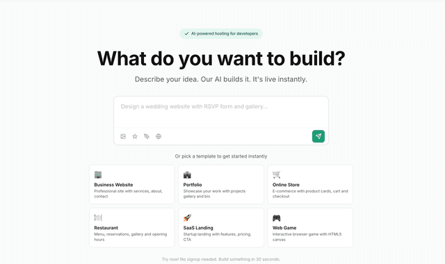 Host.4ai :AI builds your website in minutes.