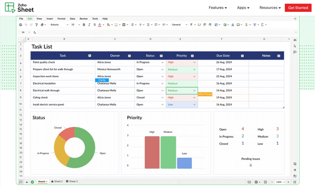 Zoho Sheet: Collaborative spreadsheets for today's workplaces