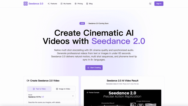 Seedance 2.0: Advanced AI Video Generator