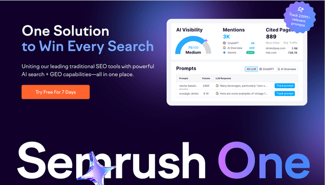 Semrush One: One Solution to Win Every Search