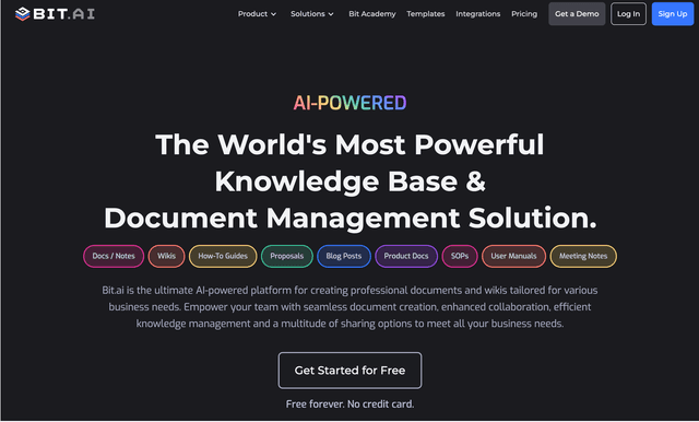 Bit.ai is a collaborative document and wiki platform