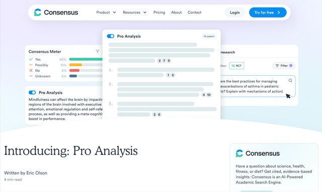Consensus Pro analysis
