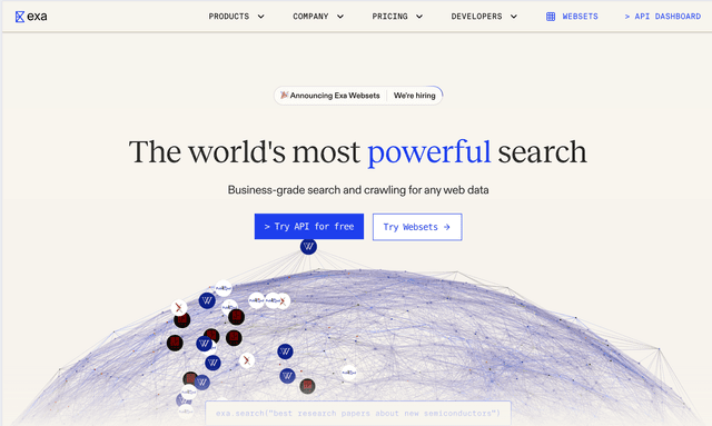 Exa :Web search, built for AI agents