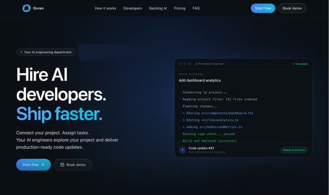 Ovren : AI engineering department that ships your backlog