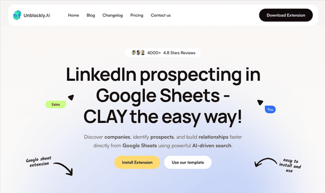 Unblockly AI: LinkedIn prospecting in Google Sheets - CLAY the easy way!