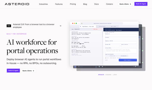 Asteroid :Browser agents that do real work. Automate any website in minutes.