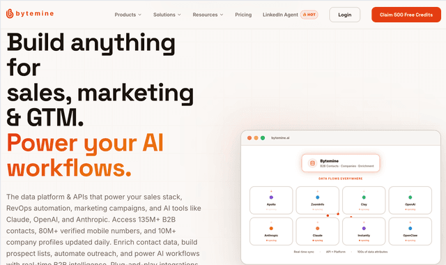 Bytemine :B2B data platform powering sales and AI workflows.