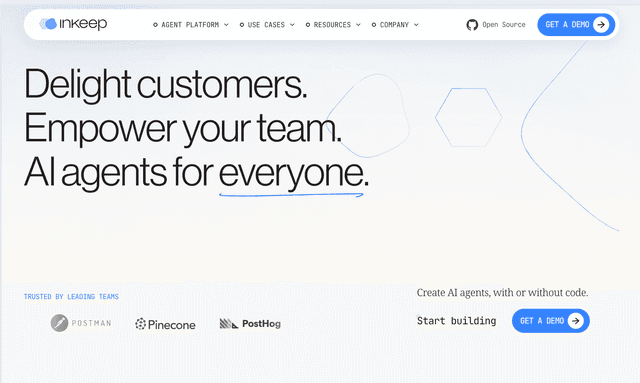 Inkeep: Delight customers.Empower your team.AI agents for everyone.