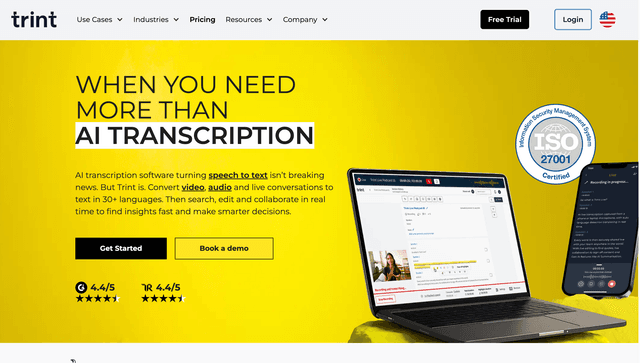 Trint : WHEN YOU NEED MORE THAN AI TRANSCRIPTION
