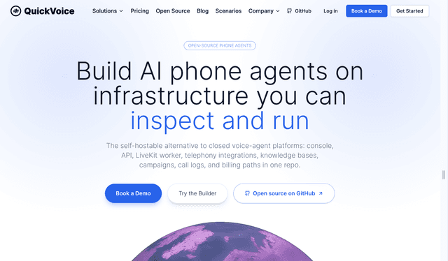 Quickvoice : Build AI phone agents on infrastructure you can inspect and run