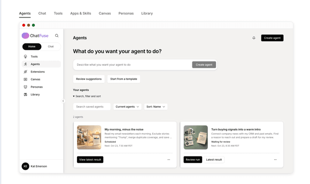 Chat Fuse :Your agents. Every model.