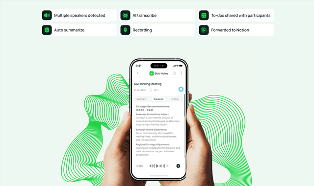 Bold Notes :Get perfect notes and transcriptions with AI.