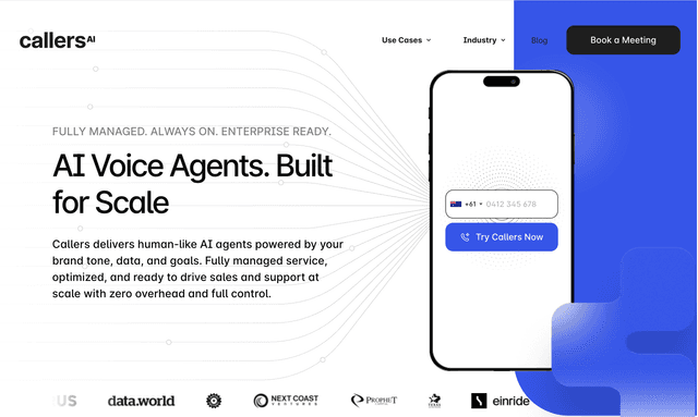 Callers homepage