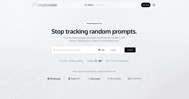 Daybreaker AI is a prompt research platform designed for the AI search era.